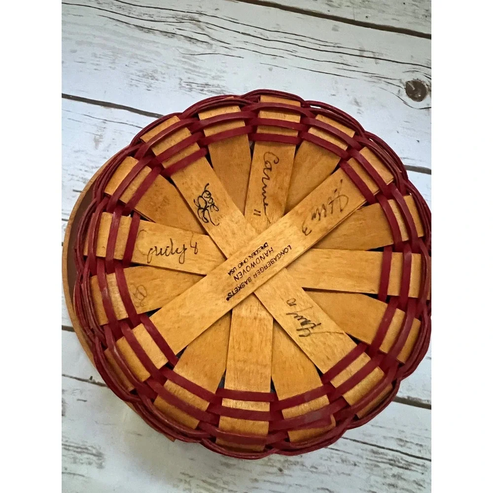 Longaberger Woven Memories Basket 2002 Red Natural Star Liner Small 7.5in